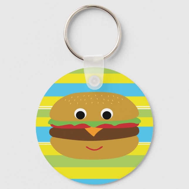 Retro Cheeseburger Key Ring (Front)