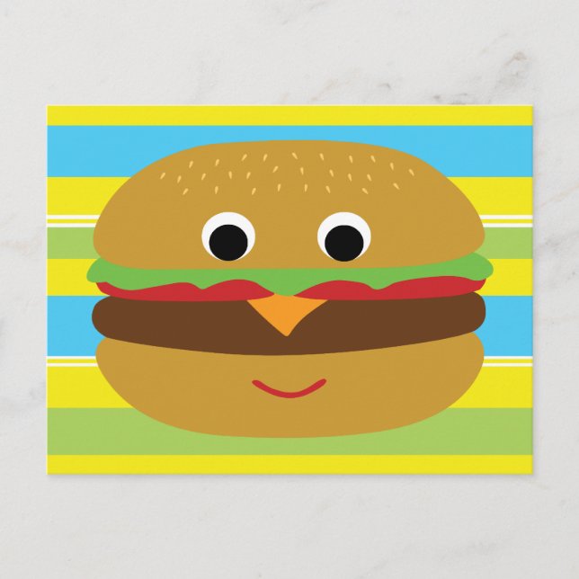 Retro Cheeseburger Postcard (Front)
