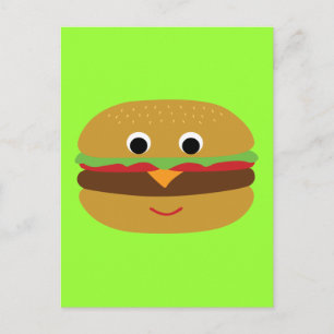 Retro Cheeseburger Postcard