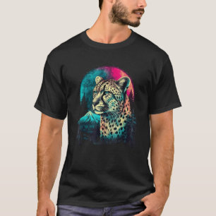 Retro Cheetah Face Animal Big Cat Wildlife Forest T-Shirt