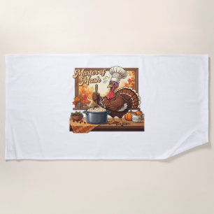 Retro Chef Turkey Thanksgiving Classic T-Shirt Beach Towel