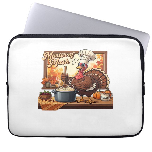 Retro Chef Turkey Thanksgiving Classic T-Shirt Laptop Sleeve (Front)