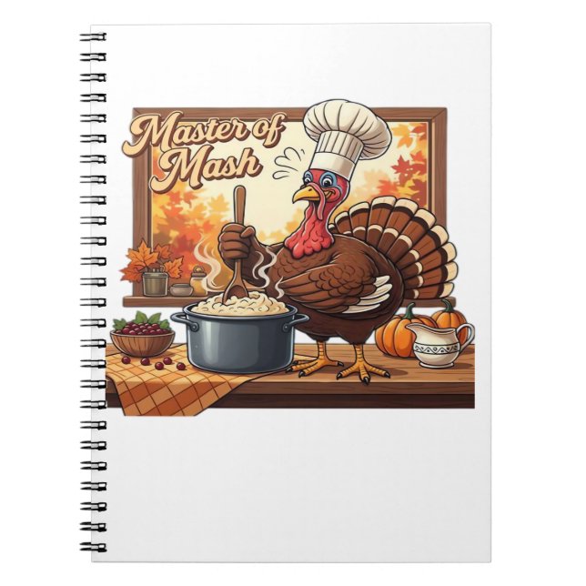 Retro Chef Turkey Thanksgiving Classic T-Shirt Notebook (Front)