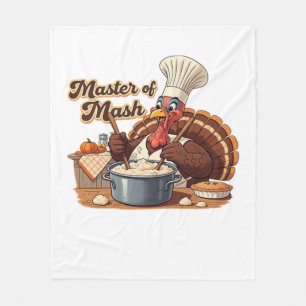 Retro Chef Turkey Thanksgiving Classic T-Shirt.png Fleece Blanket