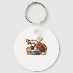 Retro Chef Turkey Thanksgiving Classic T-Shirt.png Key Ring