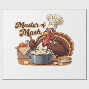 Retro Chef Turkey Thanksgiving Classic T-Shirt.png Wrapping Paper