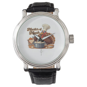 Retro Chef Turkey Thanksgiving Oversized T-Shirt Watch