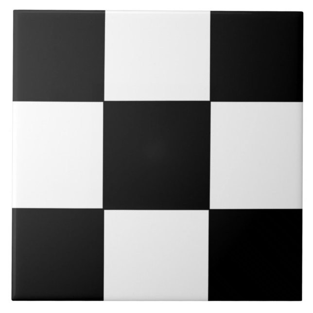 Retro Chequerboard Pattern Ceramic Tile (Front)