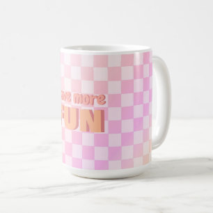 Retro Chequerboard Peach Fuzz Pink Gradient Coffee Mug