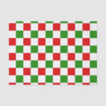 Retro Chequerboard Red and Green Christmas  Tissue Paper<br><div class="desc">Retro Chequerboard Chequered Board Red and Green Christmas Gift Tissue Paper!</div>