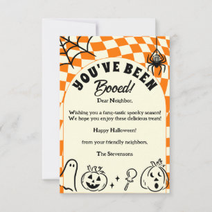 Retro Chequerboard You've Been Booed Note Card