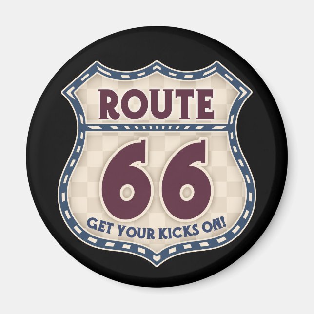 Retro Chequered 66 Magnet (Front)