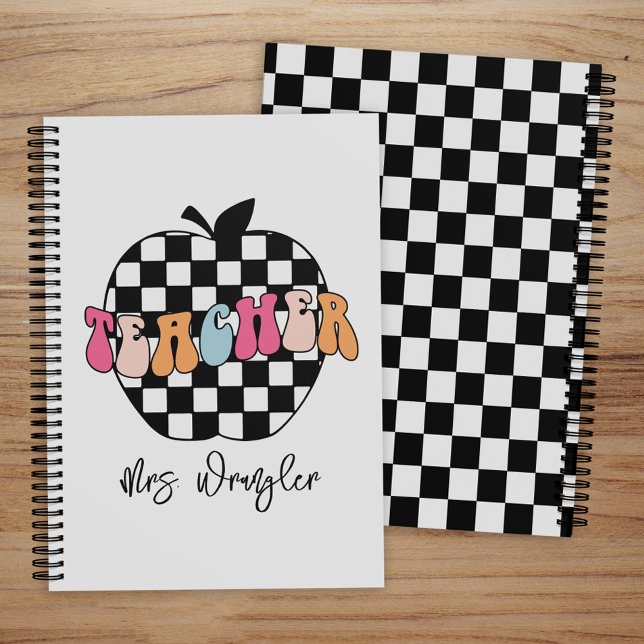 Retro Chequered Apple Cute Teacher Planner (Creator Uploaded)