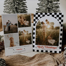 Retro Chequered Arch Family Photo