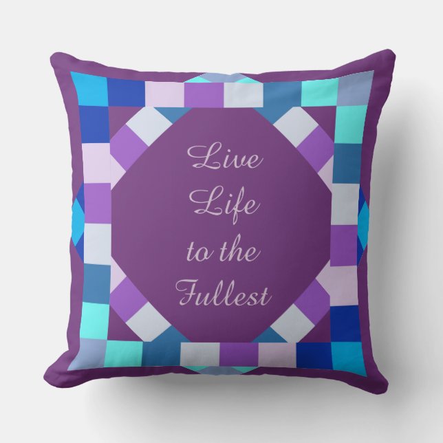 Retro Chequered Decorative Pillow (Front)