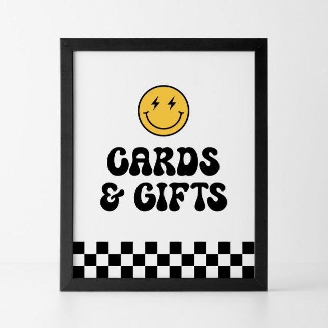 Retro Chequered Happy Face Birthday Cards and Gift Poster (Creator Uploaded)