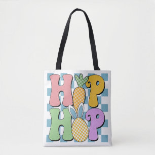 Retro chequered Hip Hop Tote Bag