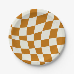 Retro Chequered Paper Plates