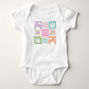 Retro Chequered Pastel Easter Coquette Baby Bodysuit