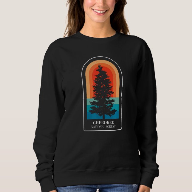Retro Cherokee National Forest Tennessee Hiking Sweatshirt (Front)
