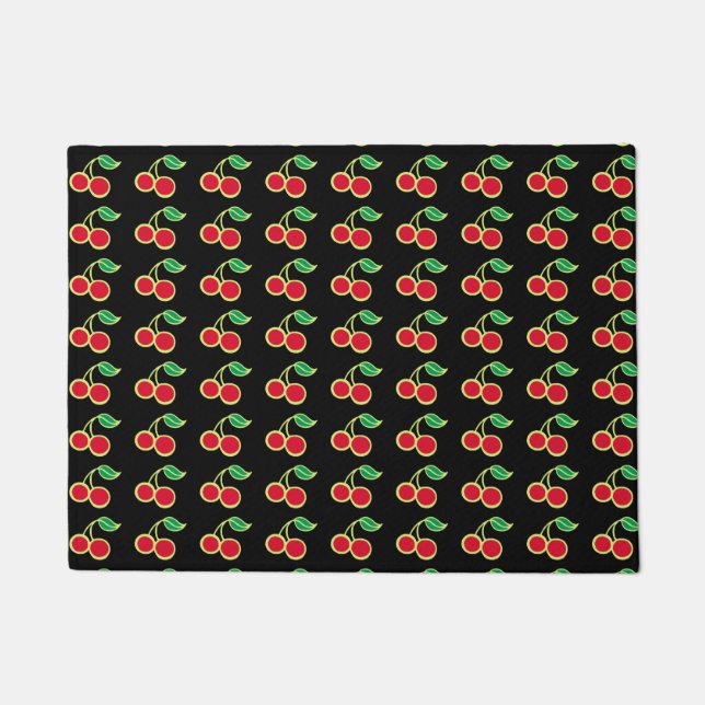 Retro Cherries Doormat Rug (Front)