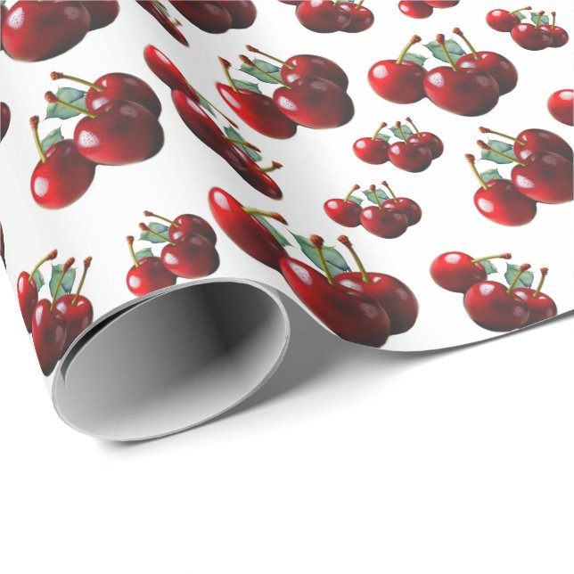 Retro Cherries fresh picked  Wrapping Paper (Roll Corner)