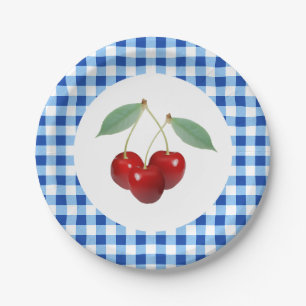 Retro Cherries Paper Plate