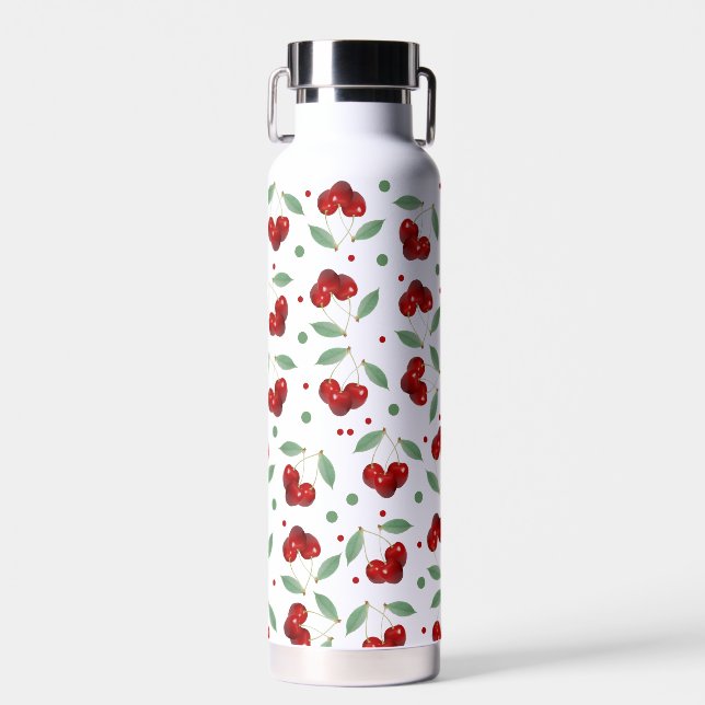 Retro Cherries Water Bottle (Front)