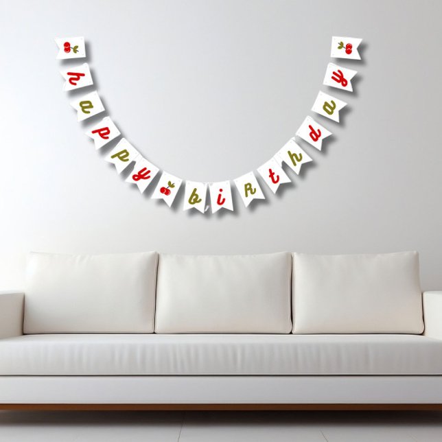 Retro Cherry 1st Birthday  Bunting (Creator Uploaded)