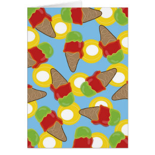 Retro Cherry and Lime Ice Cream Card