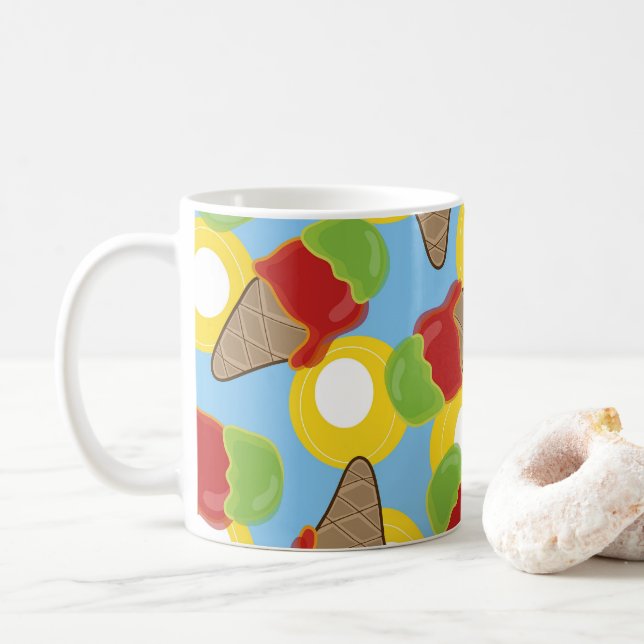 Retro Cherry and Lime Ice Cream Mug (With Donut)