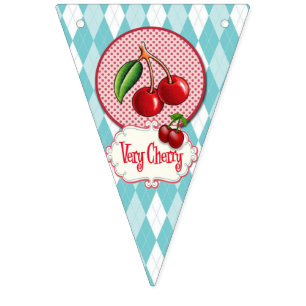 Retro Cherry Bunting. Bunting