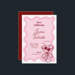 Retro Cherry Cocktail 30th Birthday Invite Bows<br><div class="desc">This retro style pink and burgandy thirtieth birthday party invitation features a line drawing of a cherry cocktail tied with a bow,  perfect for setting the tone for a fun-filled celebration. Enter your personalised details and send to everyone who wants to party in style.</div>