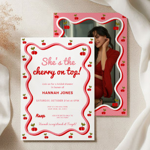 Retro Cherry on top Valentine Bridal Shower  Invitation