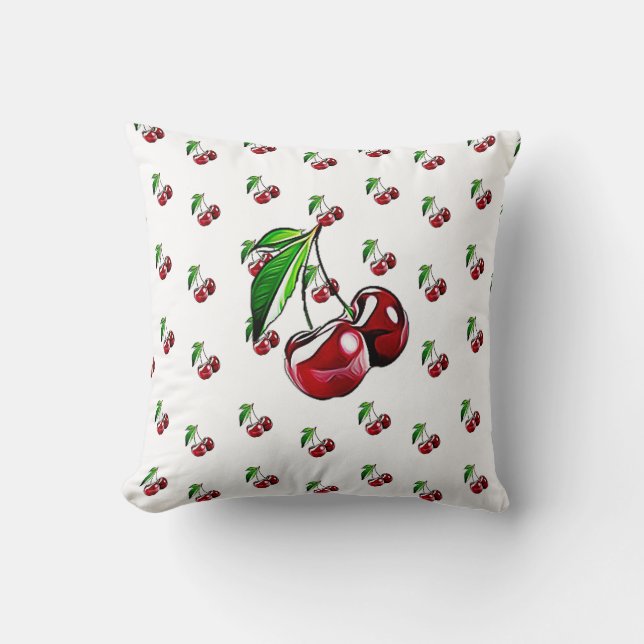 Retro Cherry Pillow (Front)