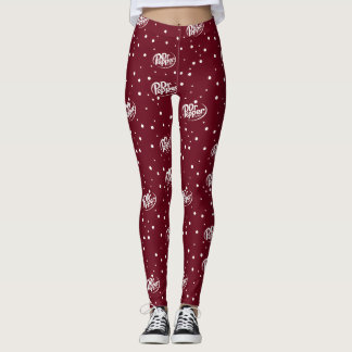 Retro Cherry Soda Pattern | Burgundy Red Polka Dot Leggings