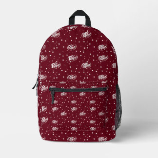 Retro Cherry Soda Pattern | Burgundy Red Polka Dot Printed Backpack