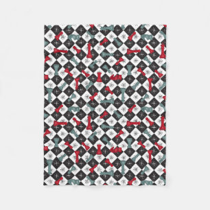 Retro Chess Board Fleece Blanket