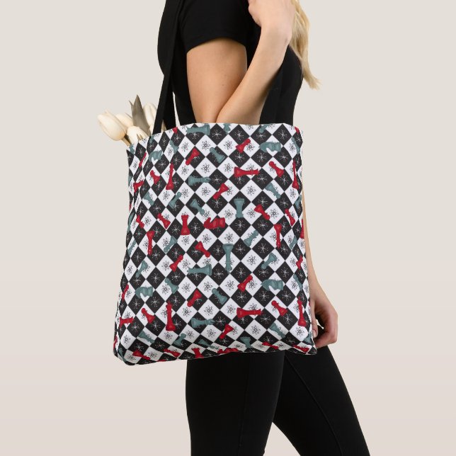 Retro Chess Board Tote Bag (Close Up)