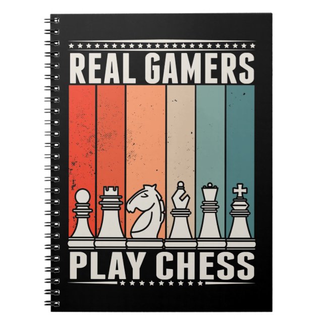 Retro Chess Gamer Board game Chess Pieces Notebook (Front)