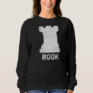 Retro Chess Piece Castle Chess Club Castle White C Sweatshirt