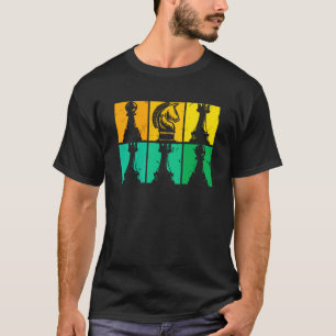 Retro Chess Pieces Checkmate Grandmaster Chess Pla T-Shirt