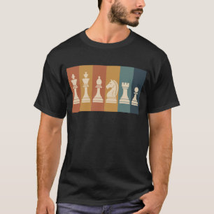 Retro Chess Pieces Colour Block Art T-Shirt
