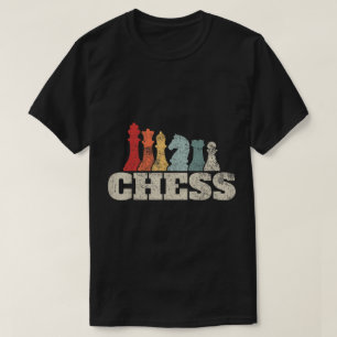 Retro Chess Pieces Design T-Shirt