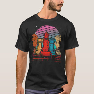 Retro Chessmen Board Game Chess Player Chess Ches T-Shirt