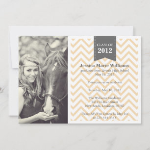 Retro Chevron Graduation Invitation