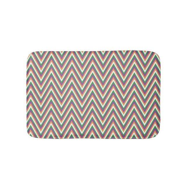 Retro Chevron Pattern Cool  Bath Mat (Front)