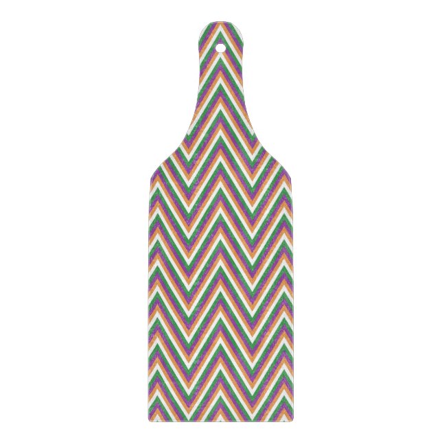 Retro Chevron Pattern Cool Cutting Board (Front)