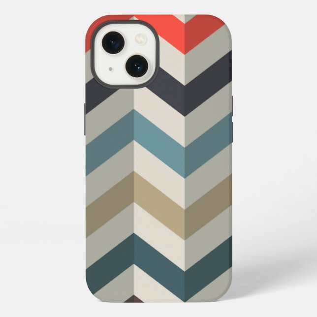 Retro Chevron Pattern iPhone Case (Back)