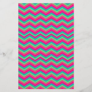 retro chevron pattern zig zag stationery